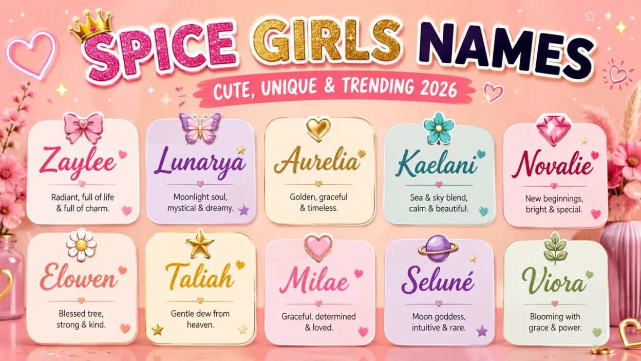 Spice Girls Names: Cute, Unique & Trending 2026🌸🔥