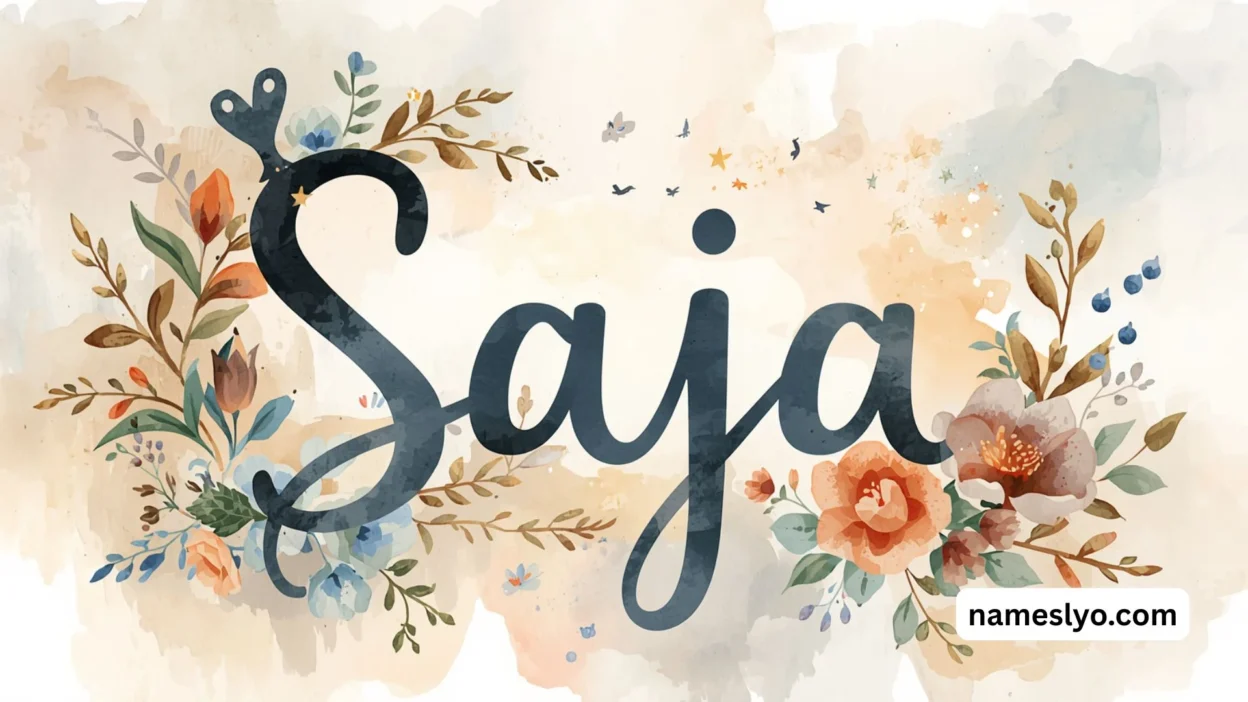 Modern baby boy names poster featuring cute, unique, and trending Saja boys names for 2026