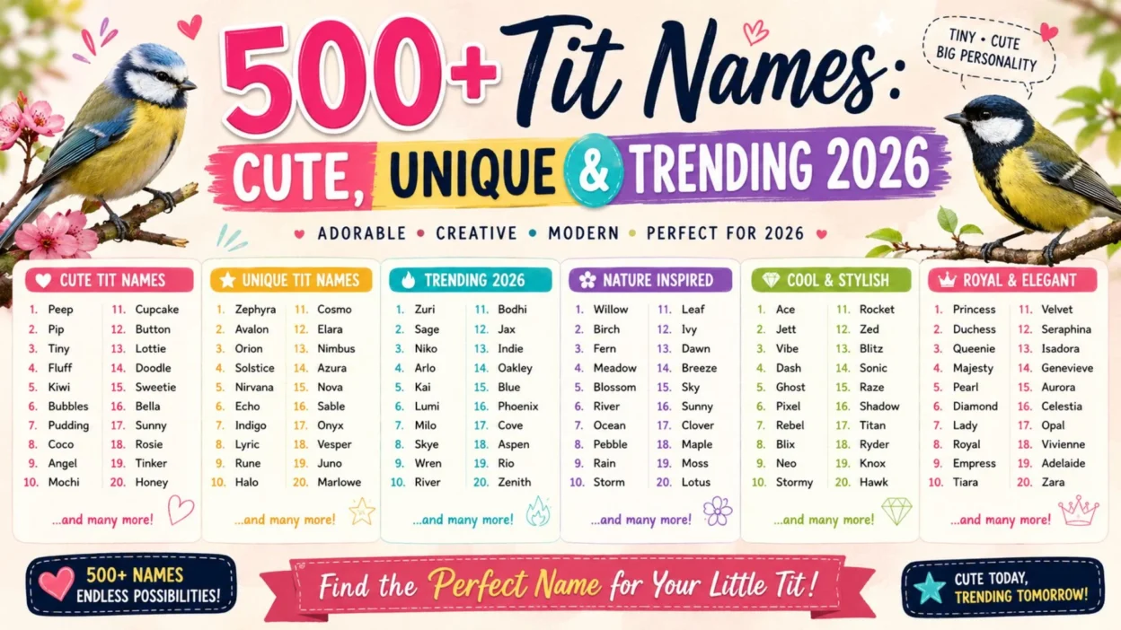 500+ tit names Cute, Unique & Trending 2026