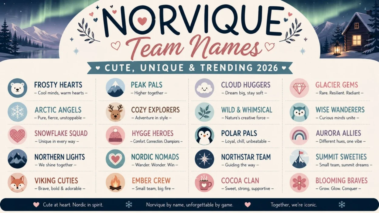 Norvique Team Names Cute, Unique & Trending 2026