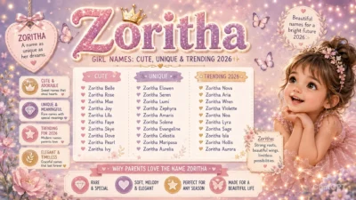 Zoritha Girl Names Cute, Unique & Trending 2026✨