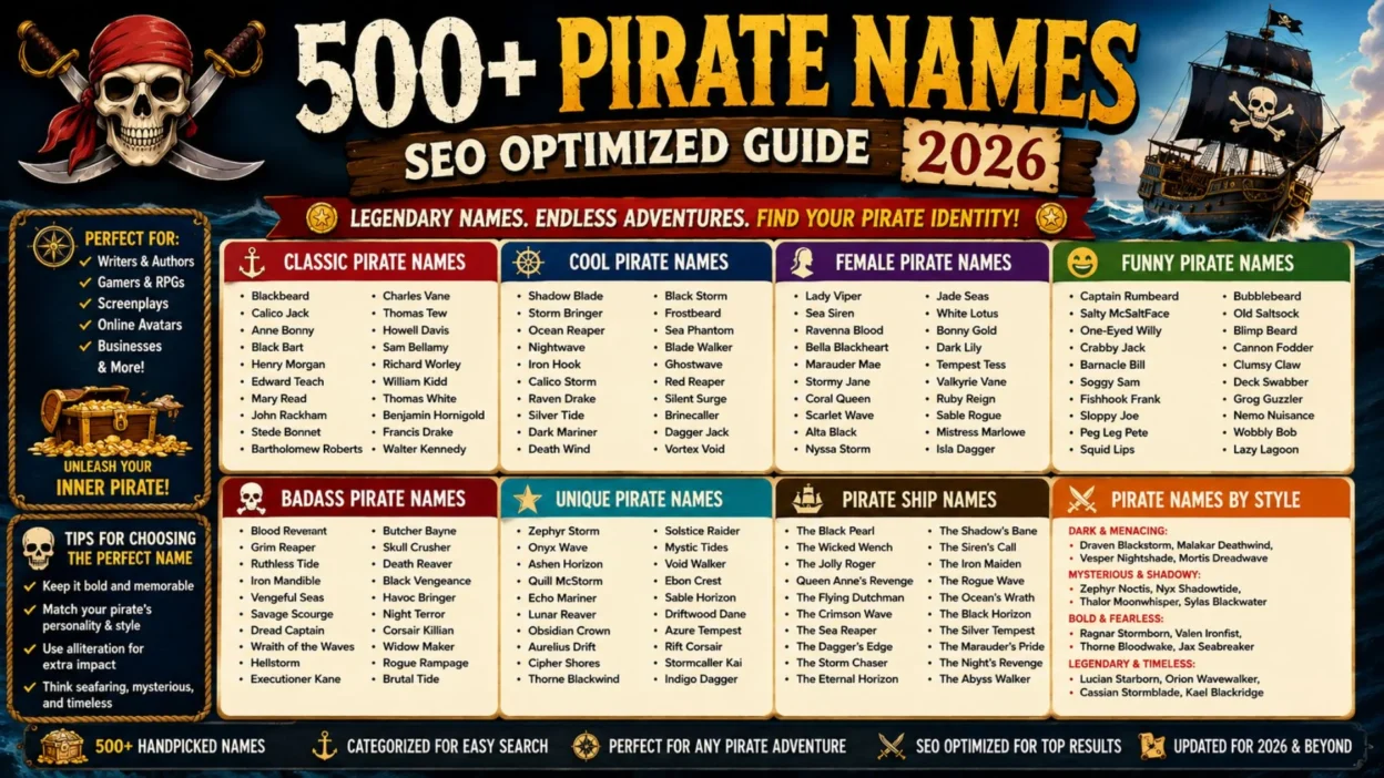 🏴_☠️ 500+ Pirate Names SEO Optimized Guide 2026