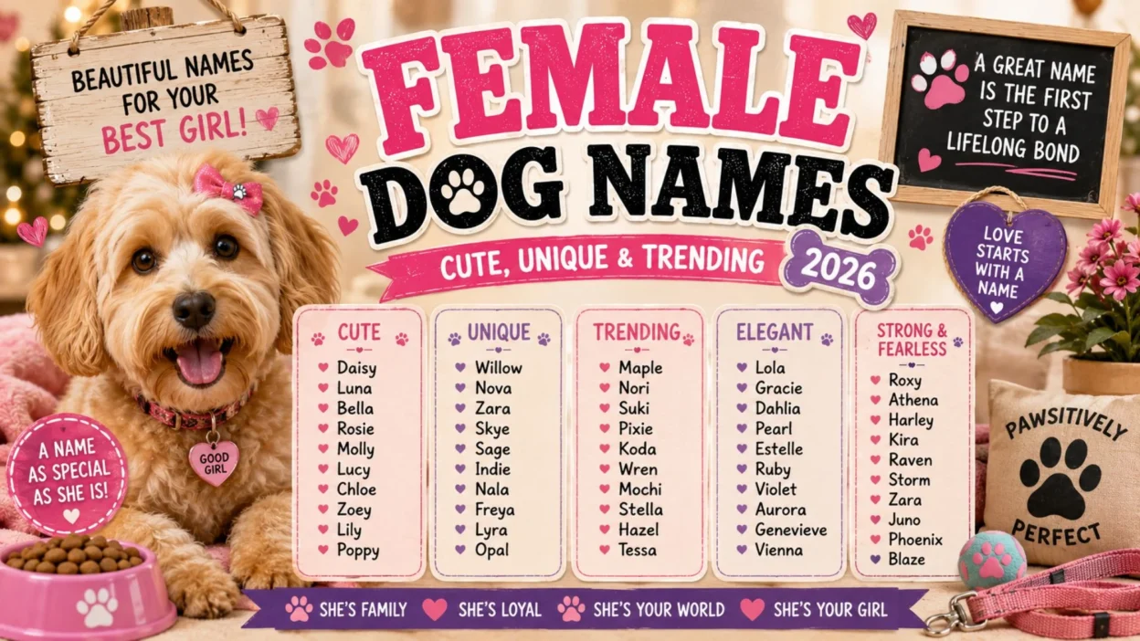 🐾 Female Dog Names Cute, Unique & Trending 2026🐾 Female Dog Names Cute, Unique & Trending 2026
