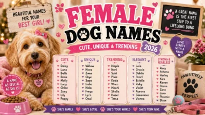 🐾 Female Dog Names Cute, Unique & Trending 2026🐾 Female Dog Names Cute, Unique & Trending 2026
