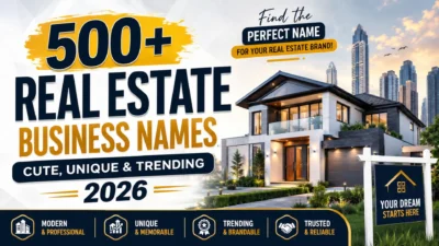 500+Real Estate Business Names Cute, Unique & Trending 2026