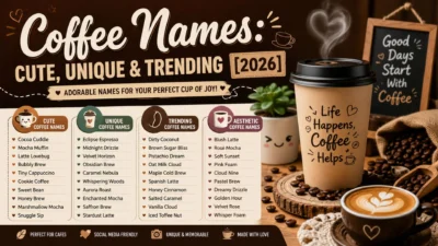 Coffee Names Cute, Unique & Trending [2026]