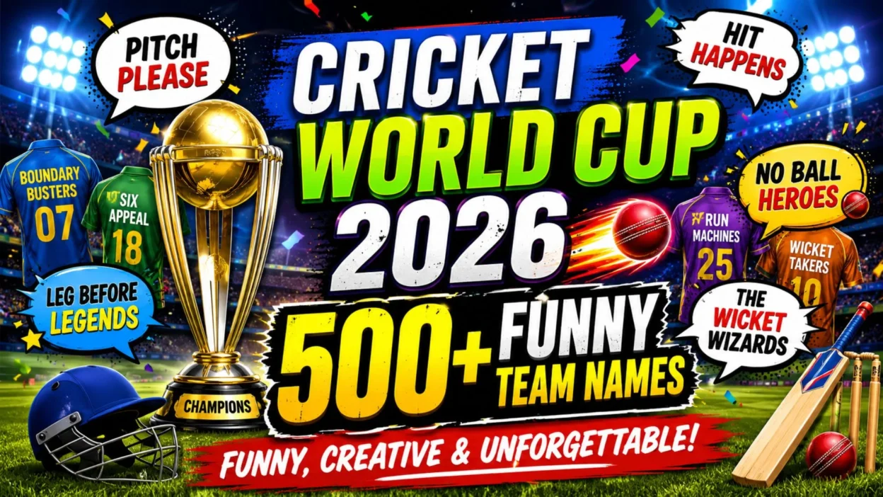 🏏 Cricket World Cup Team Names 500+ Funny Ideas 2026
