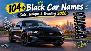 104+ Black Car Names Cute, Unique & Trending 2026